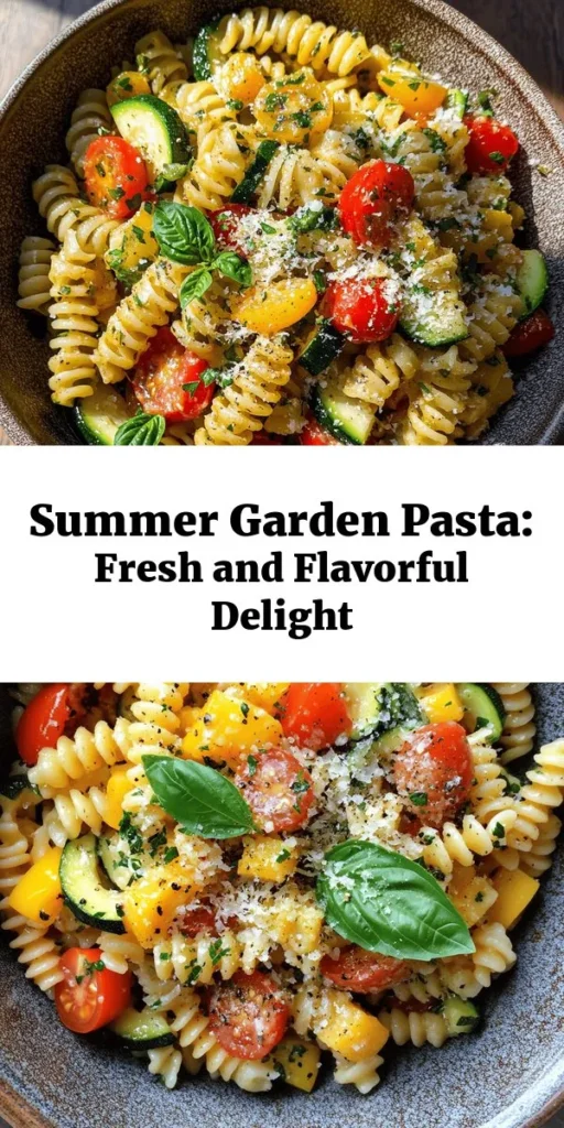 Brighten up your summer with this Garden Fresh Summer Pasta Delight! Packed with vibrant veggies like zucchini, bell peppers, and cherry tomatoes, this dish offers a burst of flavor in every bite. Tossed in olive oil and seasoned with oregano and basil, it’s easy to make and perfect for warm weather. Top it off with grated Parmesan and fresh basil for a delicious finish. Enjoy a plate of summer goodness! Perfect for quick weeknight dinners or a light lunch.