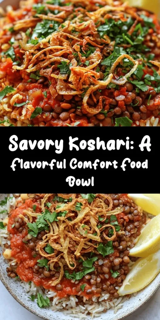 Get ready to savor the flavors of Egypt with this delicious Koshari Delight! This hearty dish features layers of tender brown lentils, fluffy rice, and pasta, all topped with a rich tomato sauce and crispy fried onions. Perfect for family dinners or meal prep! Serve it with fresh parsley and lemon wedges for a refreshing twist. Dive into this wholesome recipe that's easy to make and packed with flavor. Enjoy your culinary adventure!