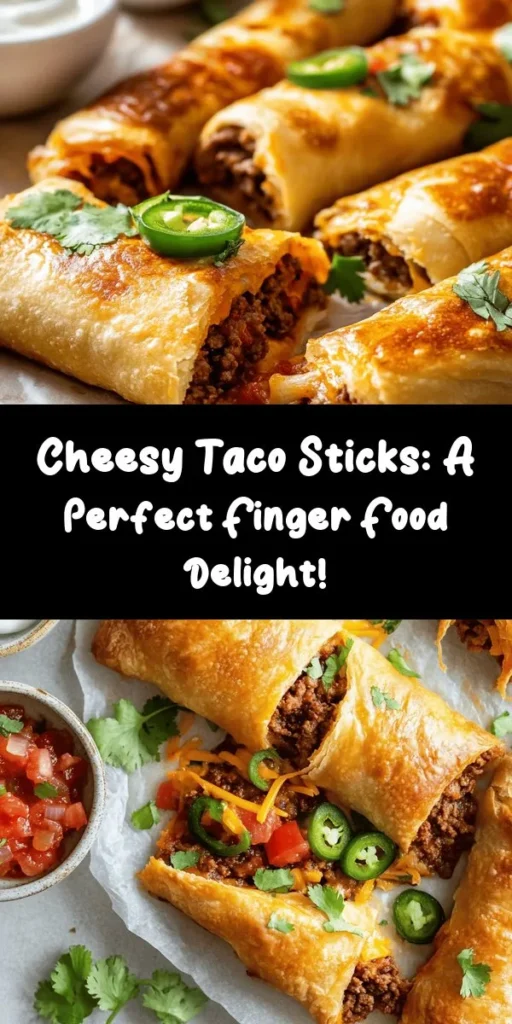Indulge in these delicious Cheesy Taco Sticks, the perfect fusion of cheesy goodness and taco flavor! Made with savory ground beef or turkey, creamy cheeses, and a hint of spice, these bite-sized delights are wrapped in flaky crescent roll dough. They're quick to prepare and bake in just 12-15 minutes, making them ideal for snacks, appetizers, or game day treats. Serve with salsa and sour cream for the ultimate dip. Try them tonight!