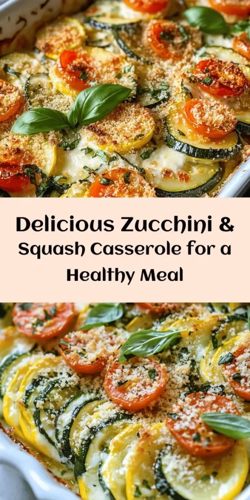 Discover the perfect summer dish with this Zesty Zucchini & Squash Casserole! Made with fresh zucchini, yellow squash, and sweet cherry tomatoes, this creamy, cheesy casserole is a delightful blend of flavors. Topped with a crispy breadcrumb layer, it's an easy and satisfying recipe that the whole family will love. Ideal for gatherings or a comforting weeknight dinner, it’s both nutritious and delicious. Try it out and enjoy the taste of summer!