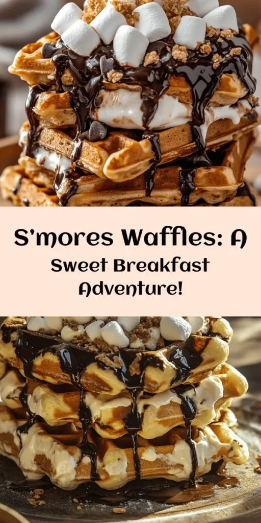 Get ready for a delicious twist on breakfast with these indulgent S’mores Waffles! Made with simple ingredients like flour, sugar, chocolate chips, and mini marshmallows, this recipe brings the classic campfire treat to your breakfast table. Enjoy the crispy, warm waffles drizzled with chocolate syrup and marshmallow fluff, and topped with whipped cream for an extra sweet touch. Perfect for family brunch or a fun weekend treat!